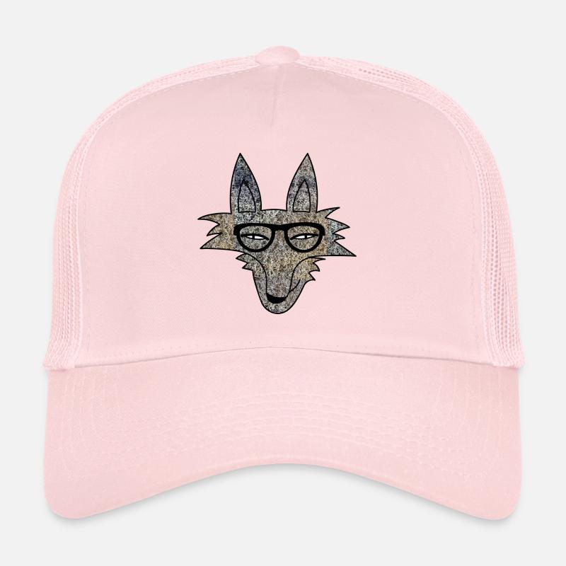 Hipster Wolf - Trucker Cap - Hellrosa