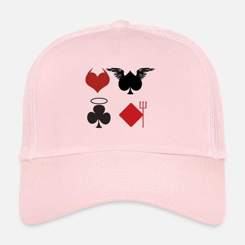 Poker Black Jack Ass Devil Devil Ange Carte Casino Casquette trucker 