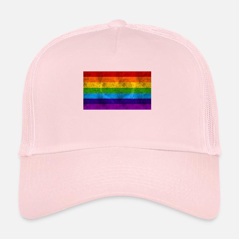 Regenbogen Flagge - Trucker Cap - Hellrosa