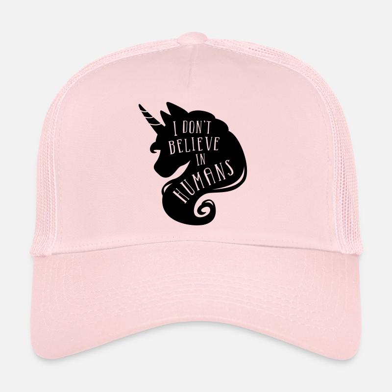 I don´t believe in humans - unicorn - Trucker Cap - pale pink