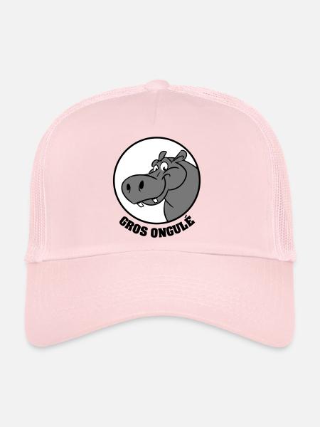 Hippo Texte - Casquette trucker  - rose pâle - Devant