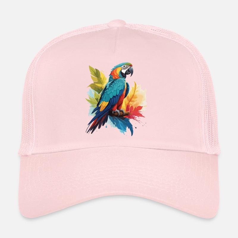 Bunter Papagei - Trucker Cap - Hellrosa