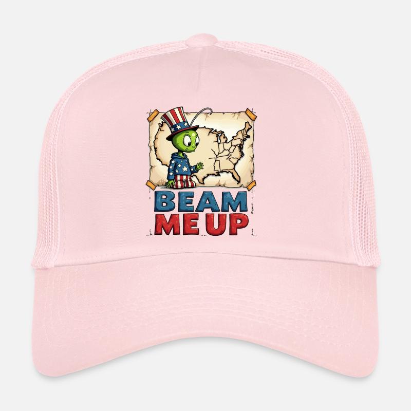 Cute Alien with USA Map Trucker Cap