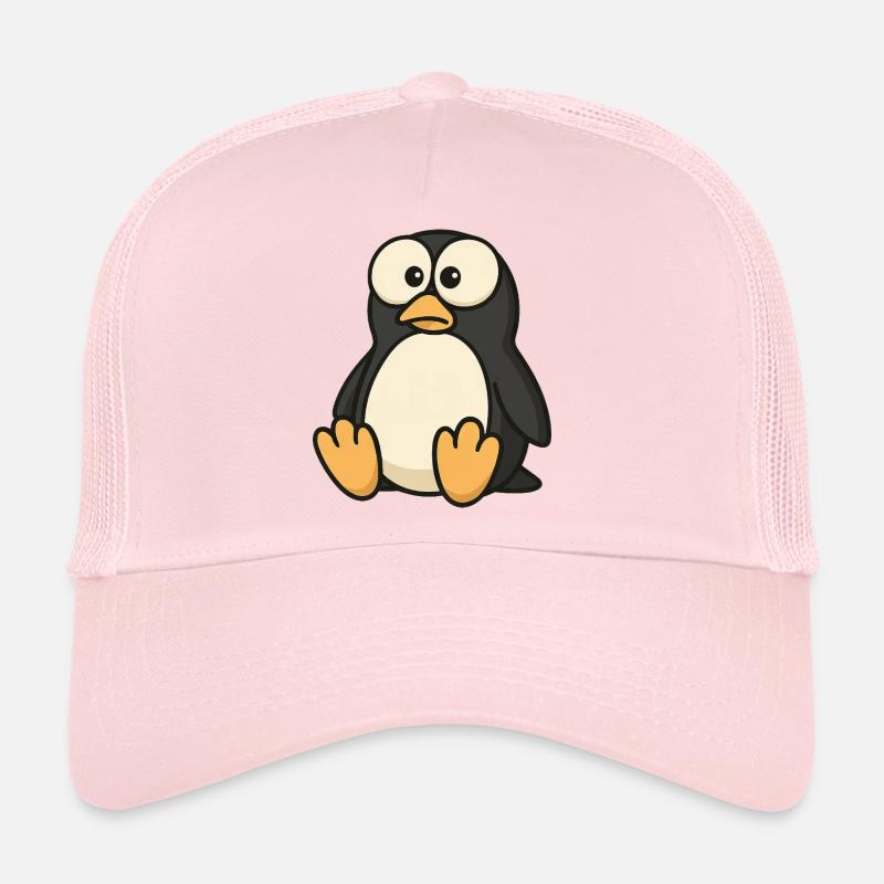 Funny confused penguin with googly eyes Trucker Cap