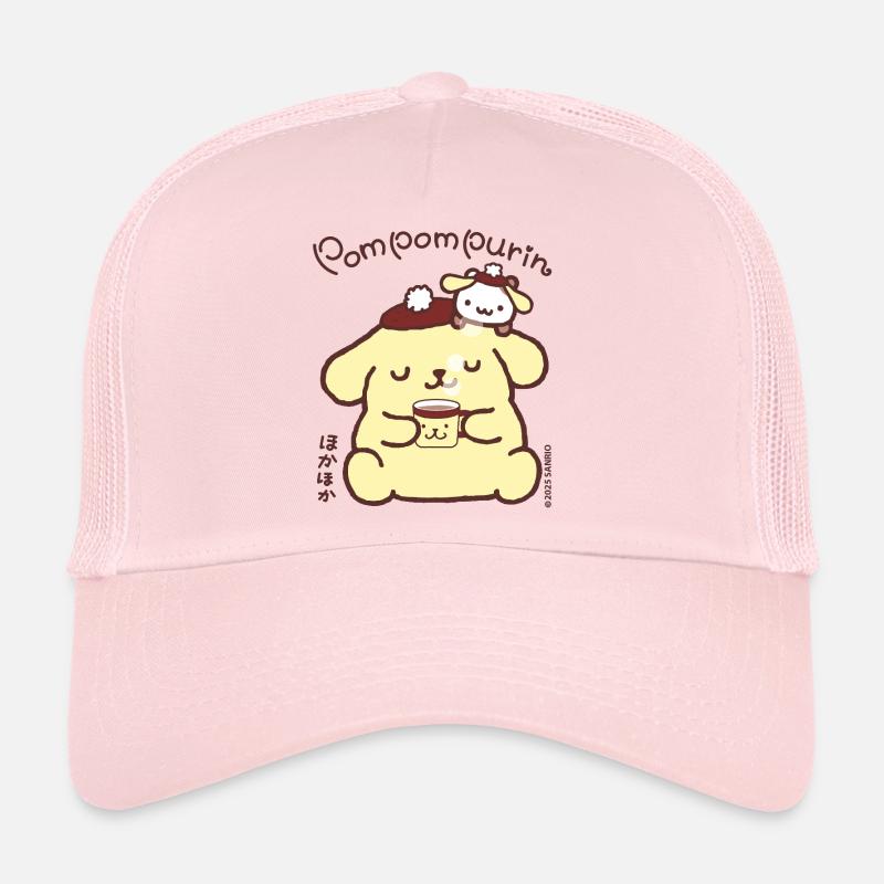 Pompompurin Drinks Coffee With Muffin - Trucker Cap - pale pink