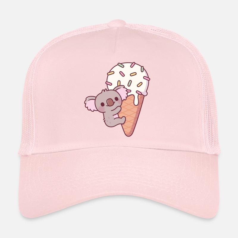 Drôle de koala s’accrochant à un cornet de crème glacée Casquette trucker 