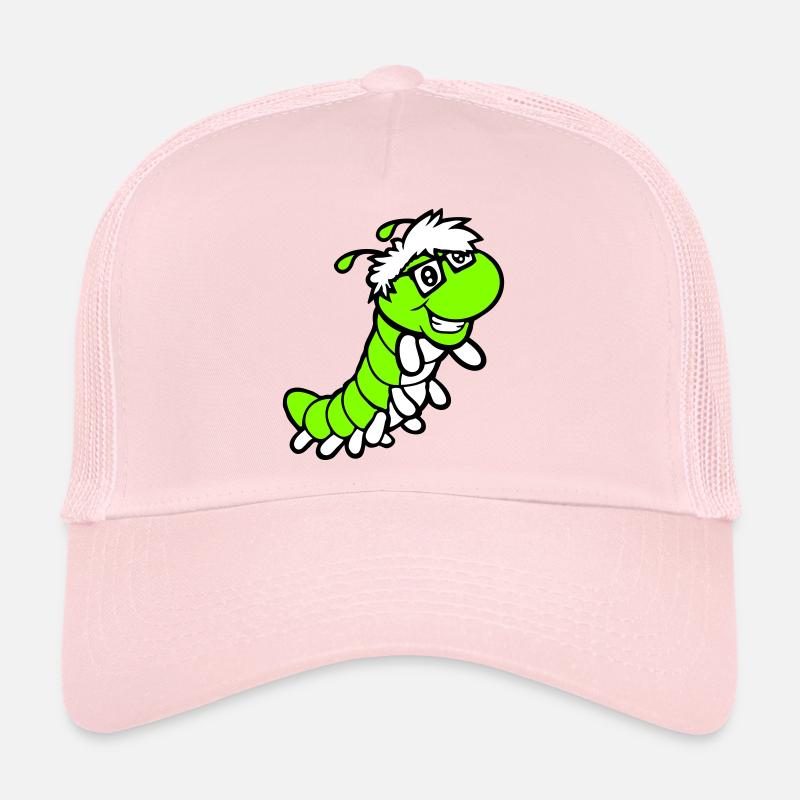 Nerd Raupe Intelligent Geek Wurm Hornbrille schlau - Trucker Cap - Hellrosa