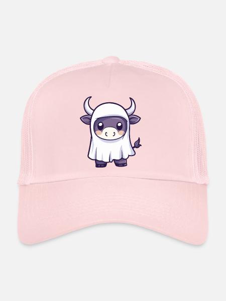 Bull Halloween fantôme - Casquette trucker  - rose pâle - Devant