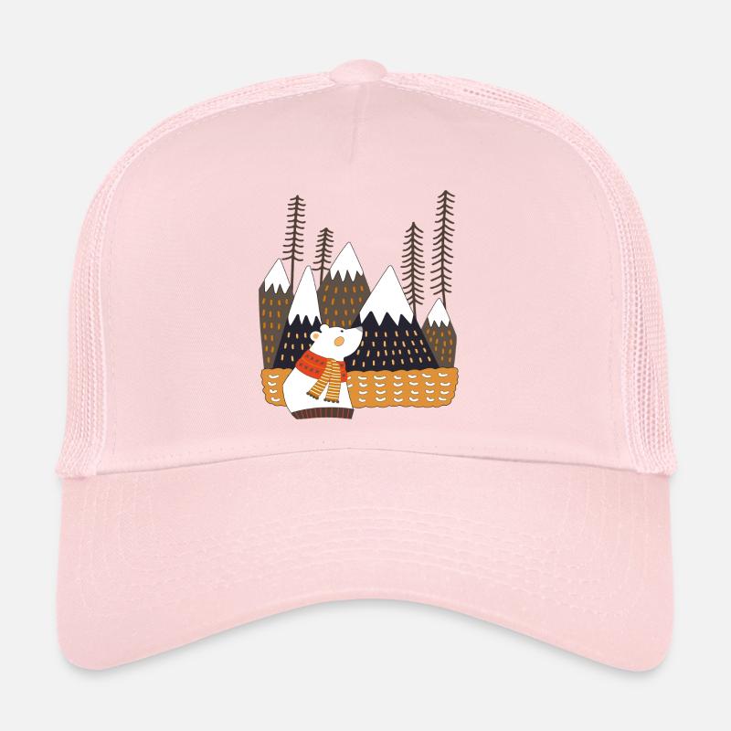 Winter forest with polar bear Trucker Cap
