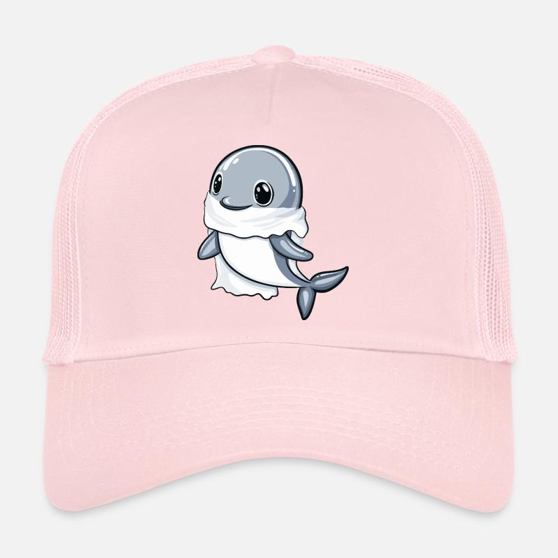 Dolphin Halloween Ghost Trucker Cap