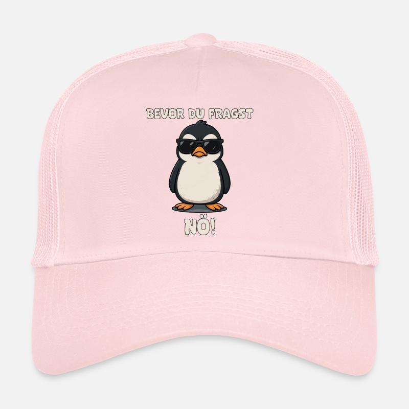 Pinguin mit Sonnenbrille Spruch - Trucker Cap - Hellrosa