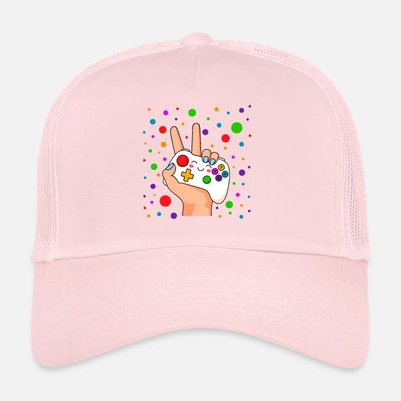 Peace Sign Controller Pop Trucker Cap