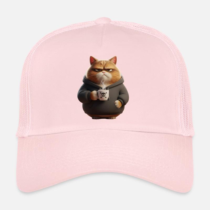 Grim Cat Café Râleux du matin Casquette trucker 