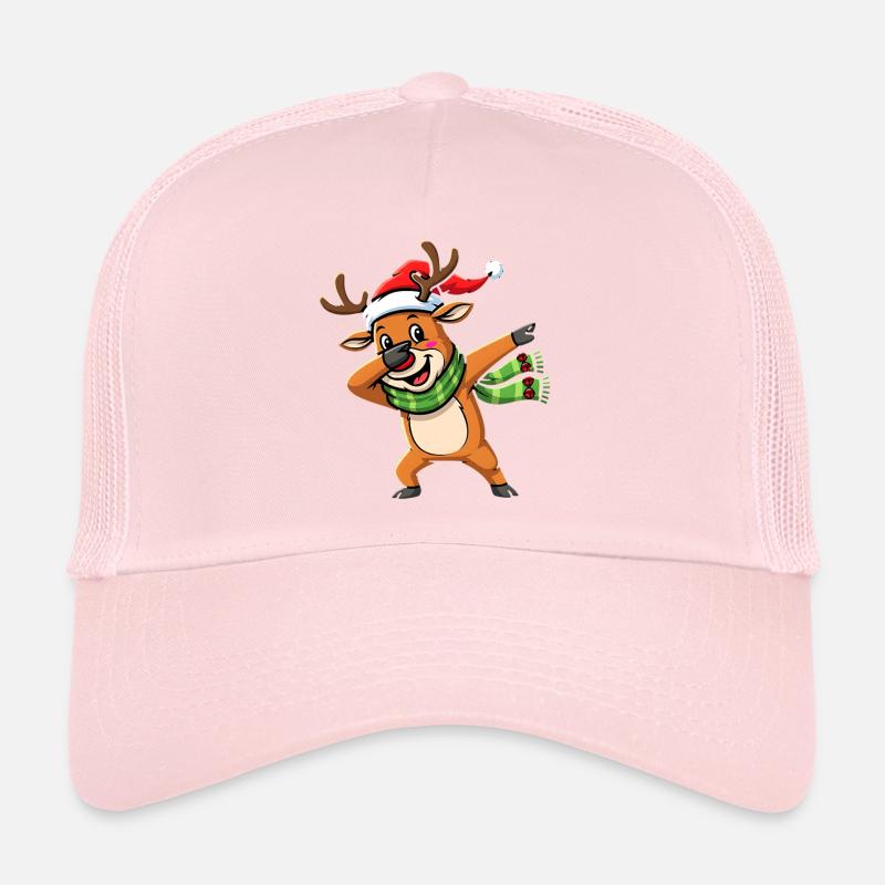 Dessin animé de dab de noël avec le renne en pose Dab Casquette trucker 