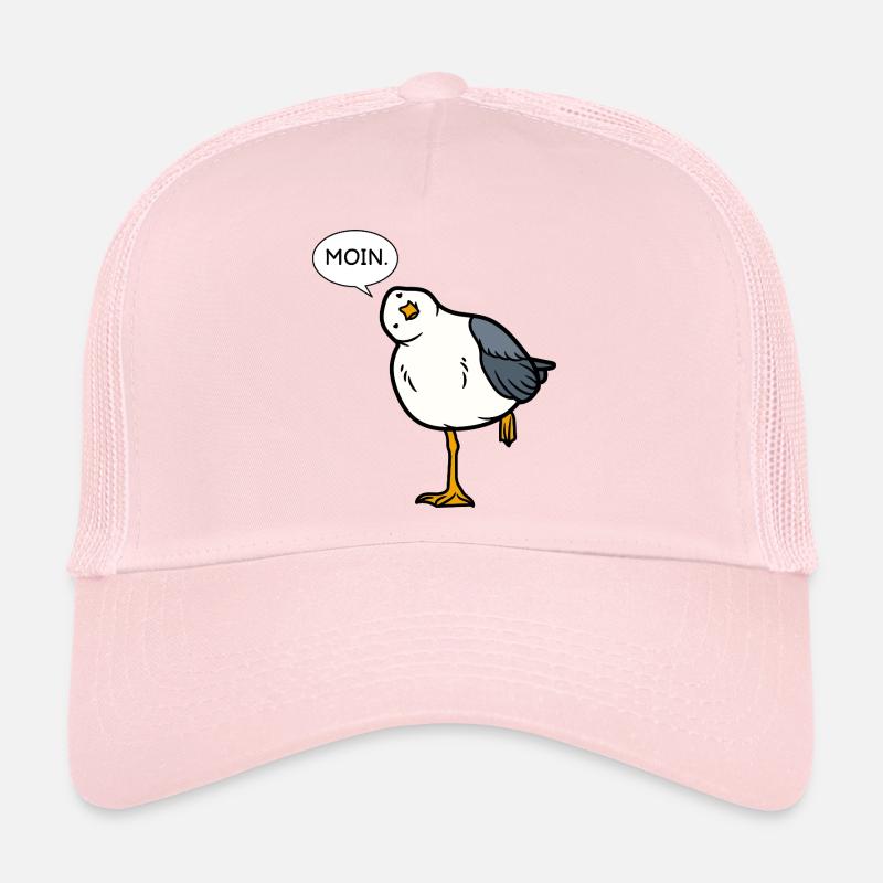 Moin Möwe – norddeutscher Gruß mit Humor - Trucker Cap - Hellrosa