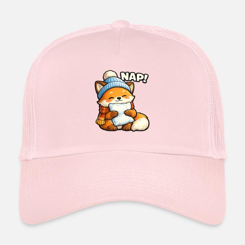 Winter cuddle fox with hat Trucker Cap