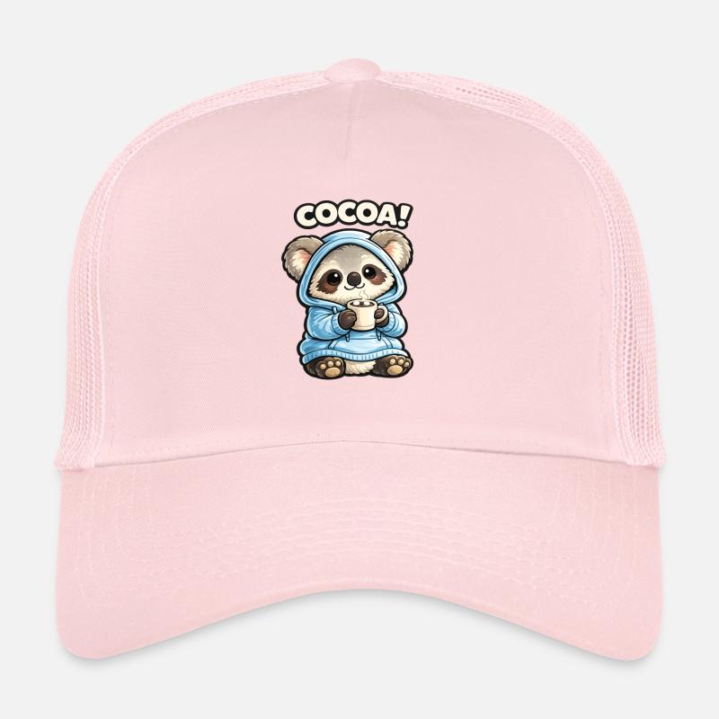 Cocoa Panda Hoodie - Trucker Cap - pale pink
