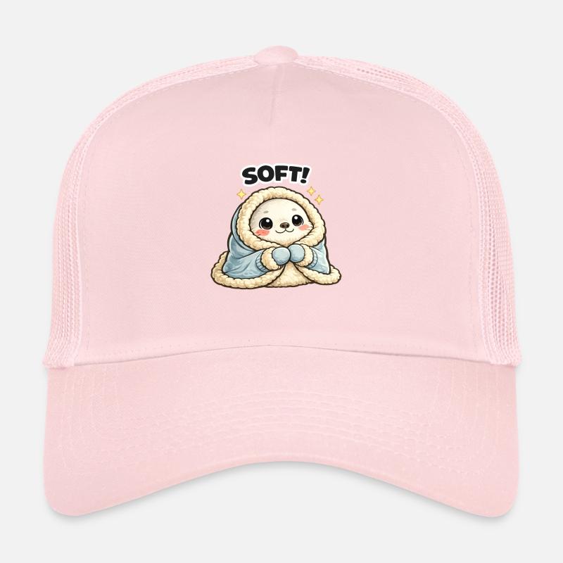 Cuddly mascot in winter coat Trucker Cap