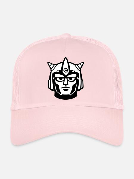 Doomforge Robot Face Helmet - Trucker Cap - pale pink - Front
