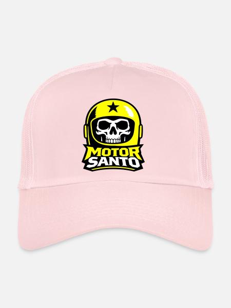 Logo du Crâne de Motor Santo - Casquette trucker  - rose pâle - Devant