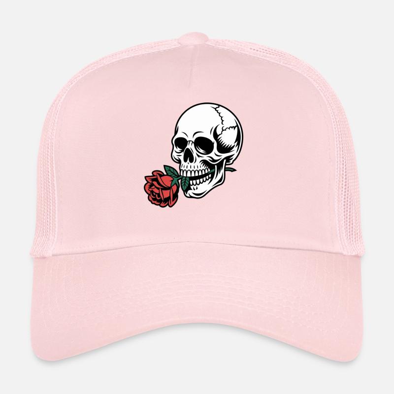 Crâne Rockabilly – Rose Statement Gothic Love Casquette trucker 
