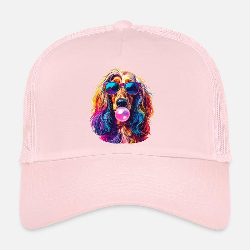 Lévrier afghan Pop Art avec chewing-gum Casquette trucker 