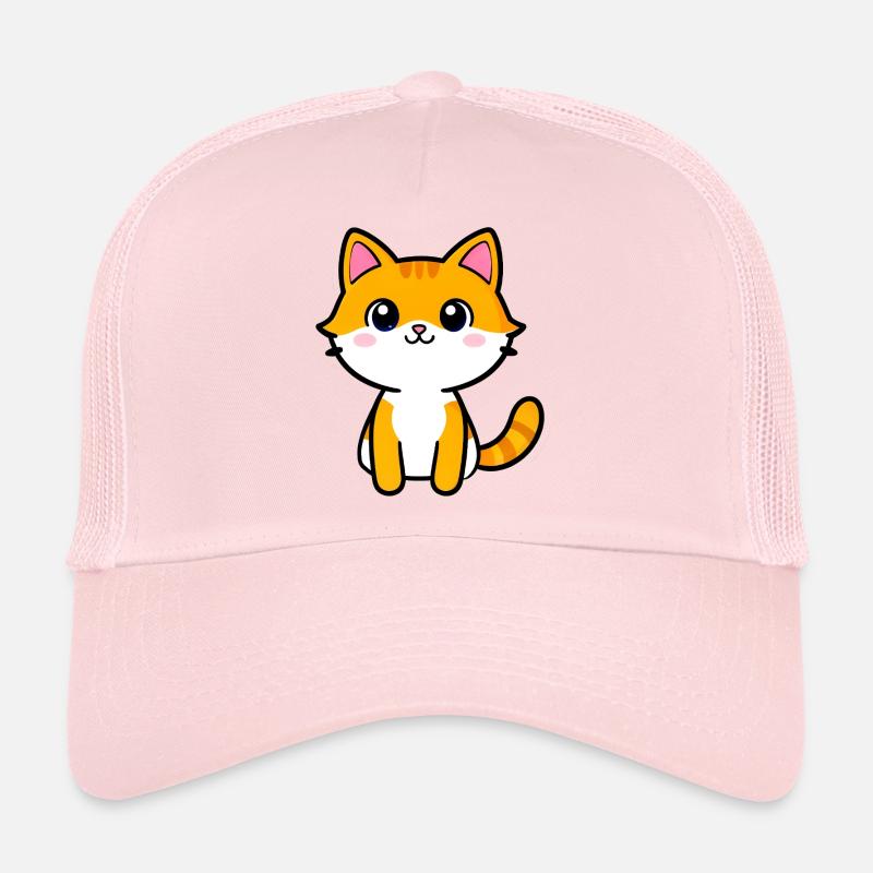 Dessin animé Kawaii Orange Kitten Casquette trucker 