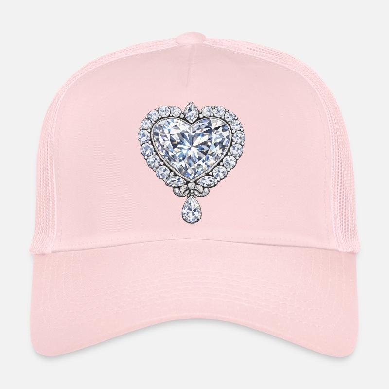 Herzförmiger Diamantschmuck Trucker Cap