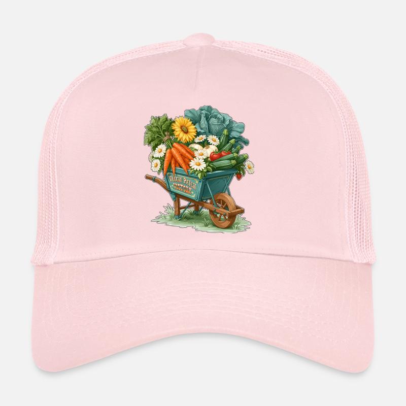 Veggie Patch Victory Garden Wheelbarrow - Trucker Cap - pale pink