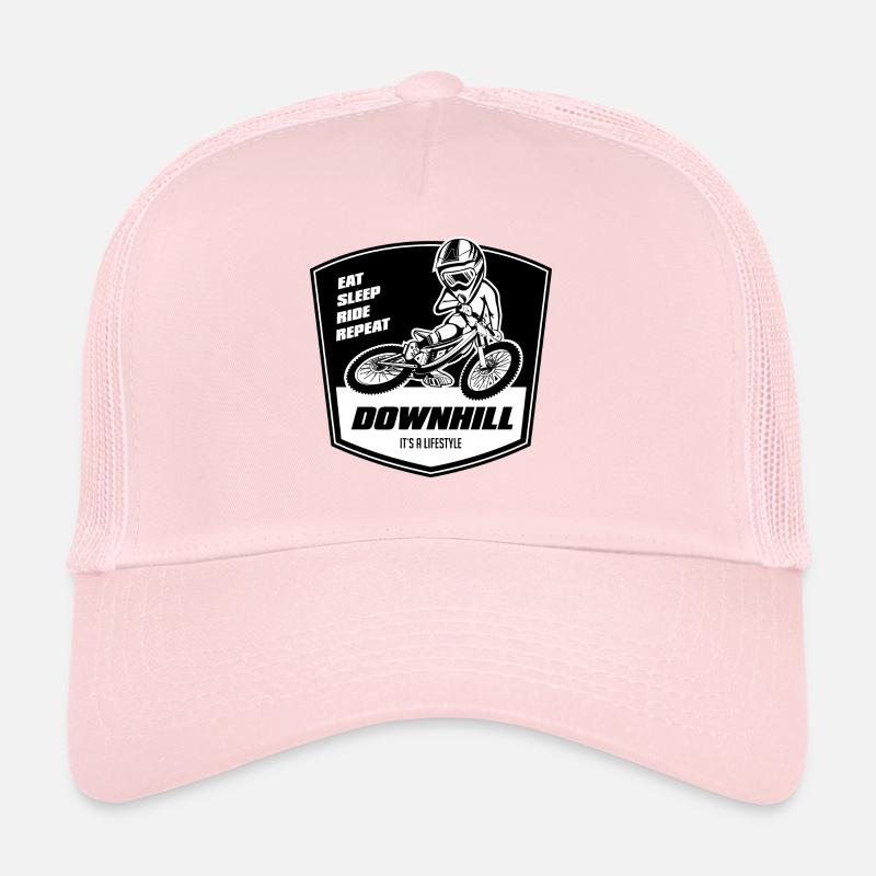 Downhill Freeride - Eat Sleep Ride Repeat - Trucker Cap - Hellrosa