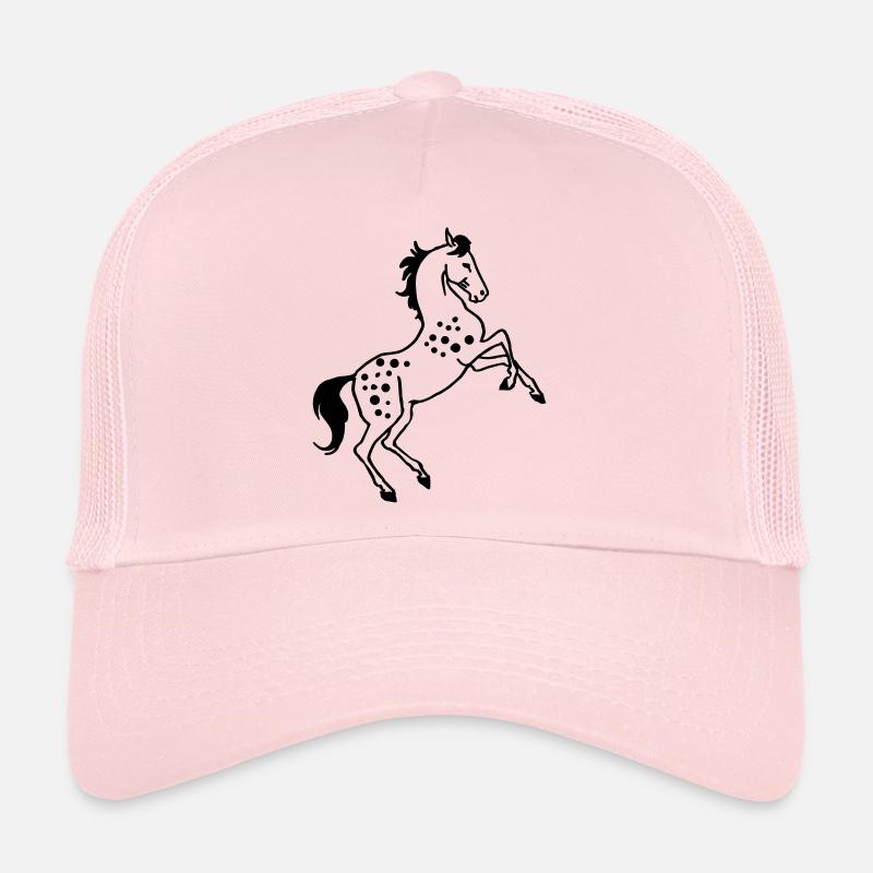 Cheval cabré - Casquette trucker  - rose pâle