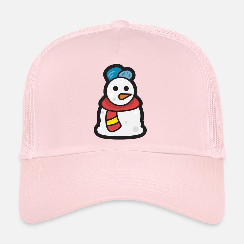 Snowman - Merry Christmas - Trucker Cap - pale pink
