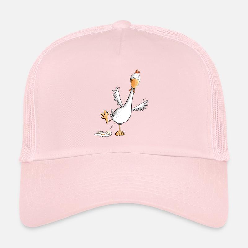 Happy chicken lays an egg - Trucker Cap - pale pink