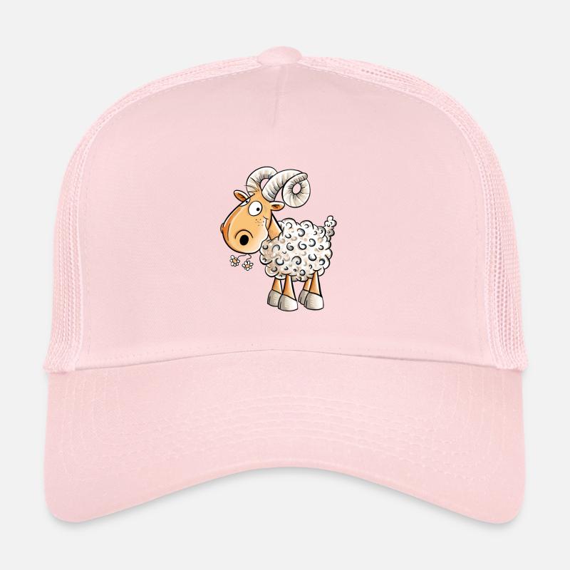 Happy Widder I Schafbock I Schaf - Trucker Cap - Hellrosa