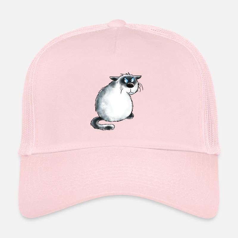 Mürrische Siamkatze I Katzenfreunde Geschenk - Trucker Cap - Hellrosa