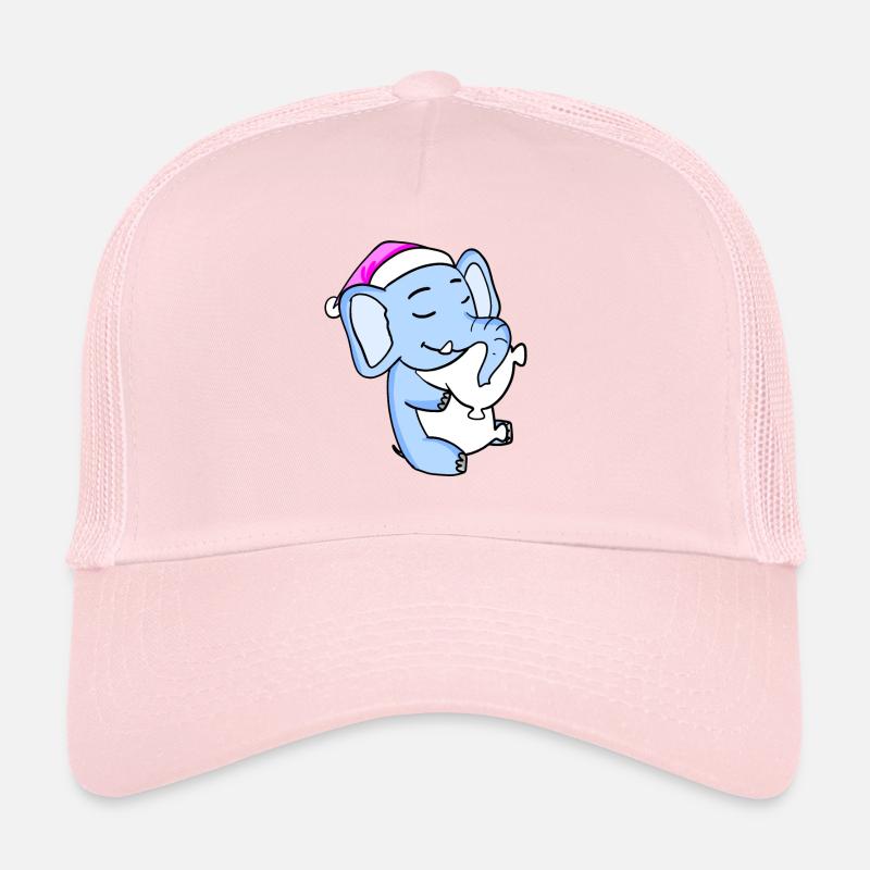 Elephant with pillow and sleeping cap Trucker Cap