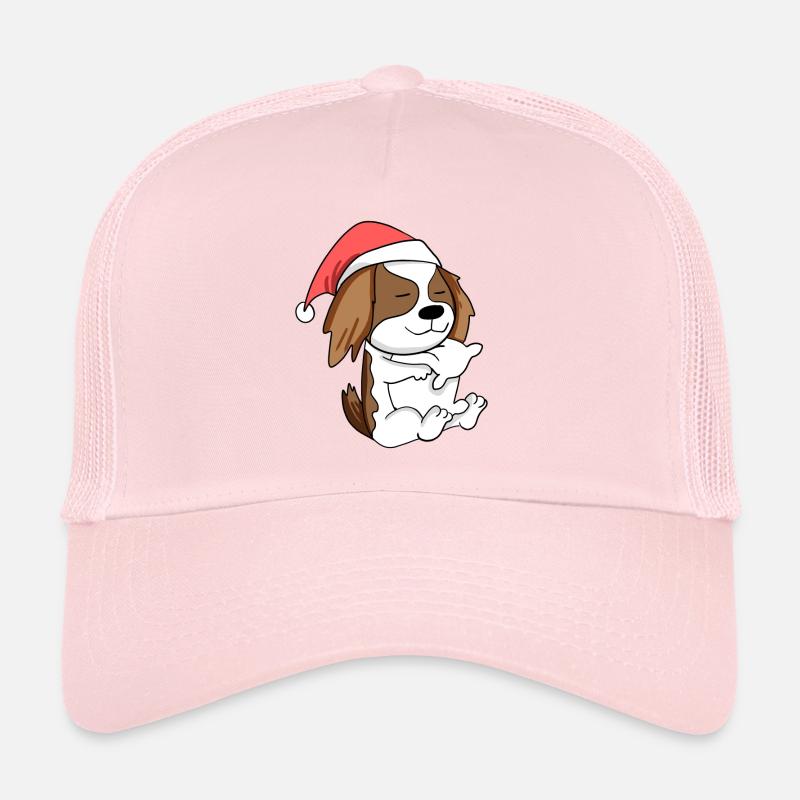 Cavalier King Charles Spaniel Chien Noël - Casquette trucker  - rose pâle
