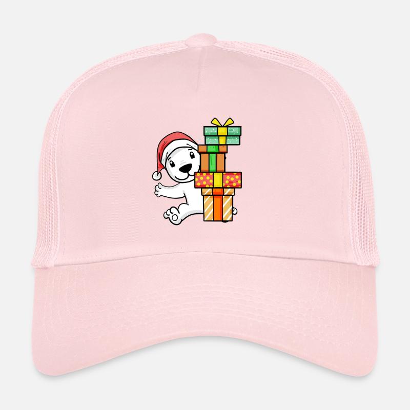 Christmas Polar Bear with Gifts Trucker Cap