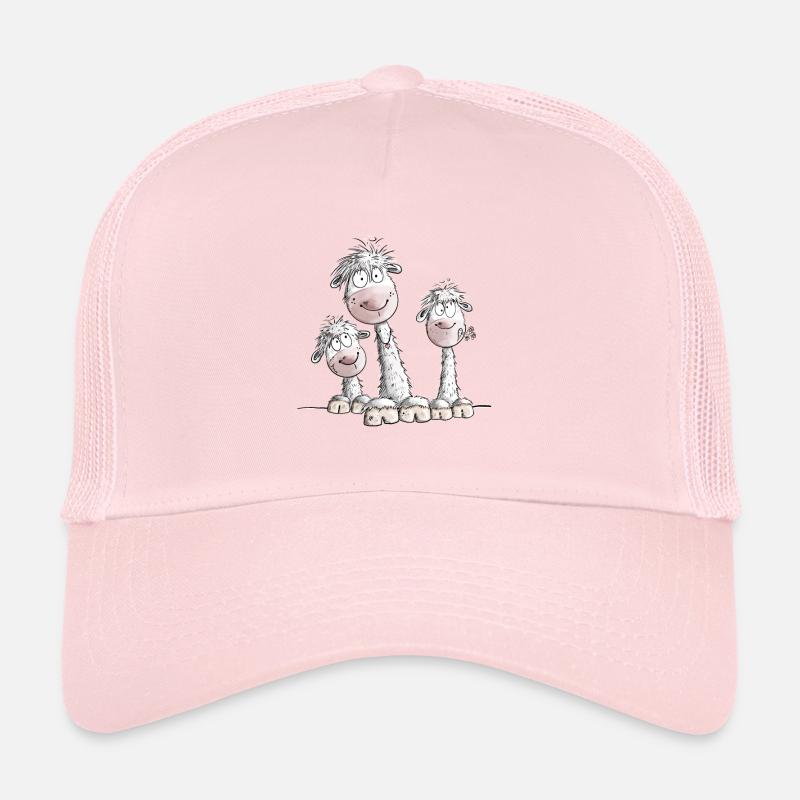 Drôle de trio de lamas avec des fleurs I design d’alpaga Casquette trucker 