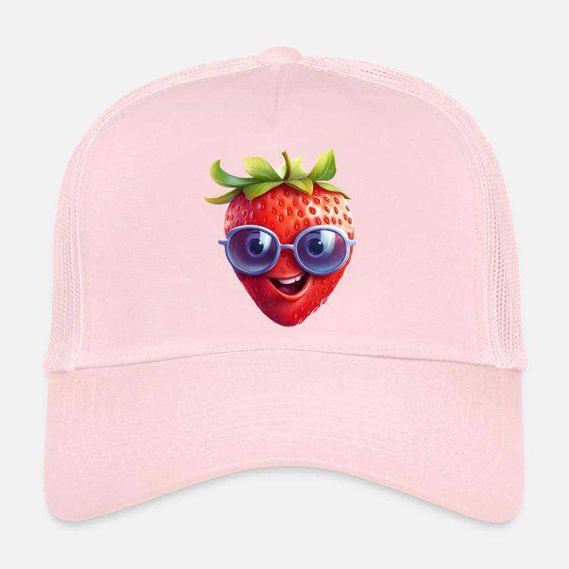 Fraise fraîche avec lunettes de soleil - Drôle de design Casquette trucker 