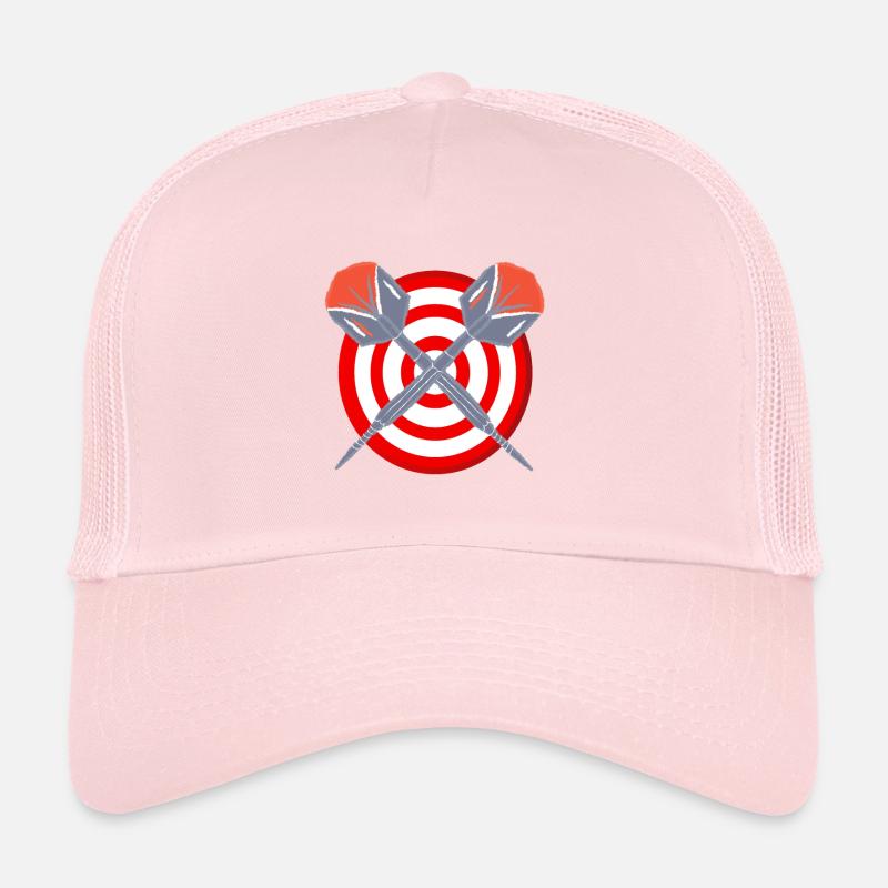 Motif croix de cible en fléchette - Casquette trucker  - rose pâle