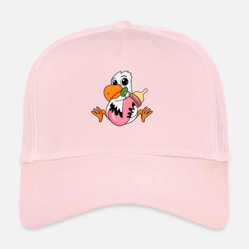 Motif de mouette bébé - Casquette trucker  - rose pâle