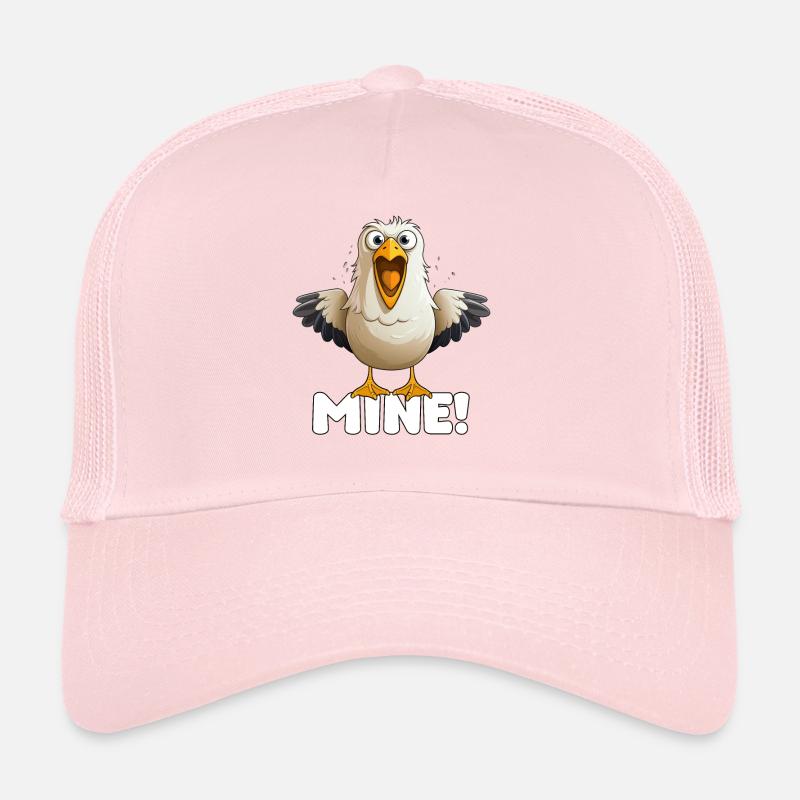 MINE! – Naughty Seagull Cartoon, Beach Humor Trucker Cap