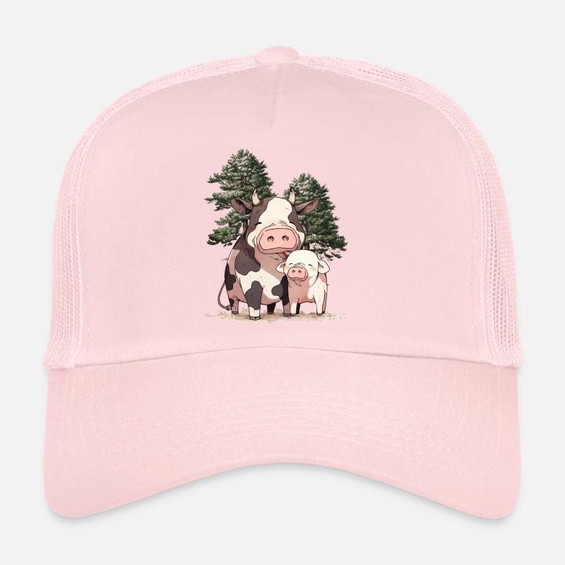 Amis Amitié Vache Cochon Animaux Ensemble Casquette trucker 