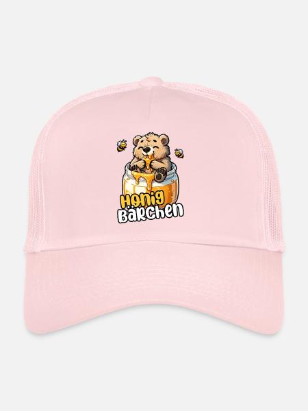 Honigbärchen – Niedlicher Bär im Honigtopf - Trucker Cap - Hellrosa
