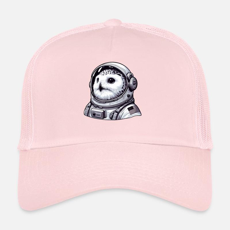 Snowy Owl Astronaut Space Adventure Trucker Cap