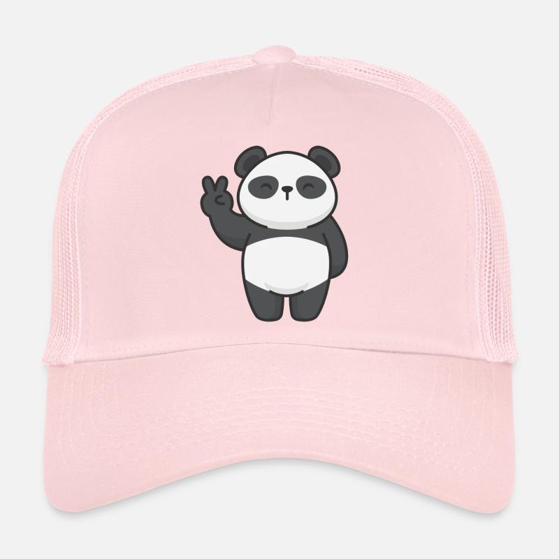 Motiv Panda mit Friedenszeichen Comic Trucker Cap
