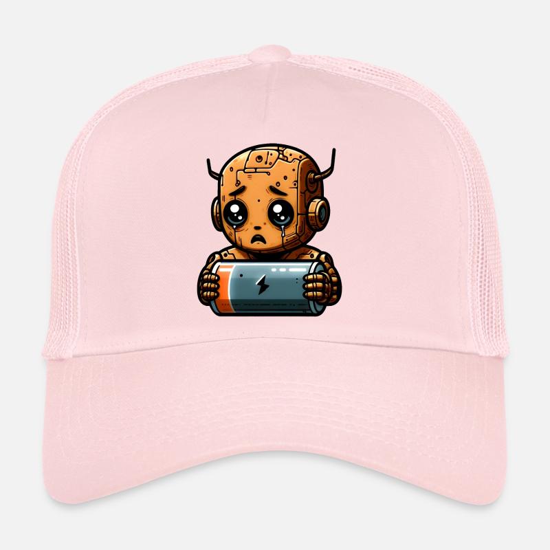 Bot Robot with Depleted Battery Trucker Cap