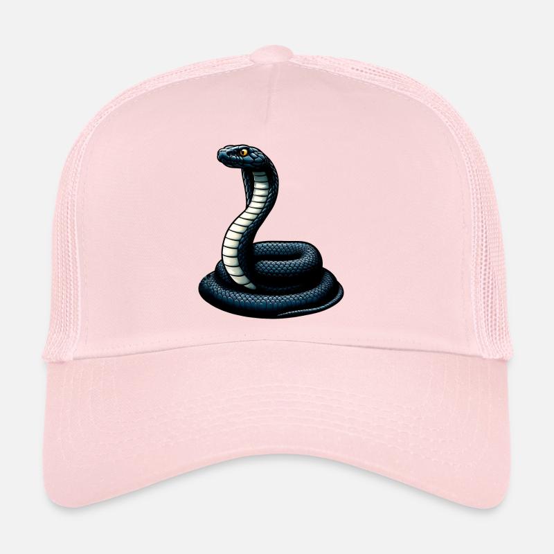 Schwarze Schlangen-Mamba - Trucker Cap - Hellrosa