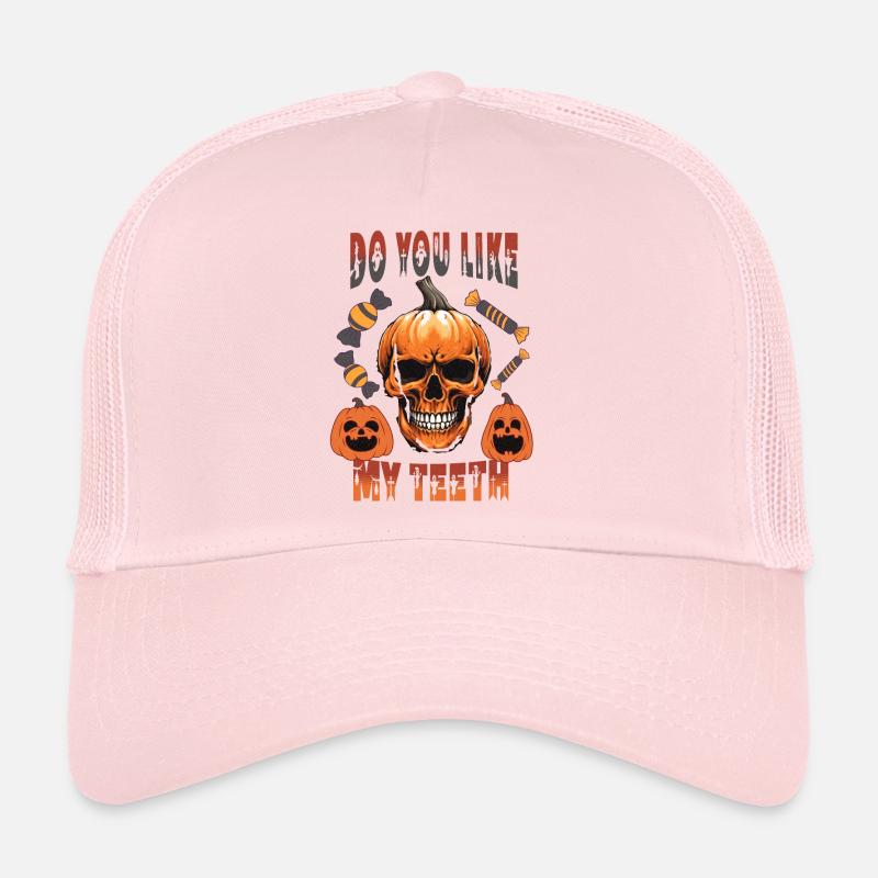 Grim Reaper Halloween Dentist Pumpkin Trucker Cap